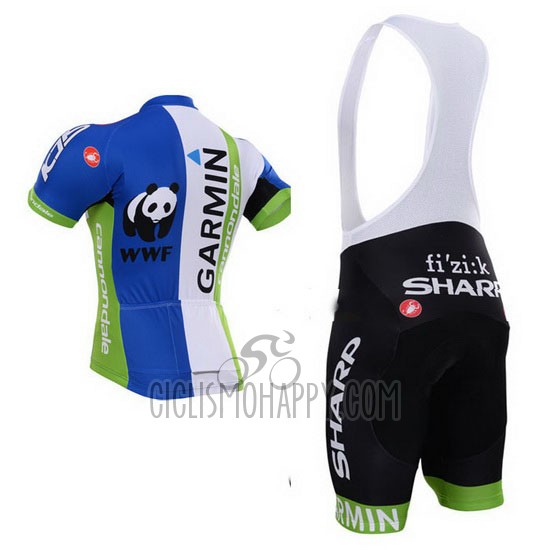 Garmin Cycling Jersey Bib Short 2015 Men Short Sleeve Blue and White